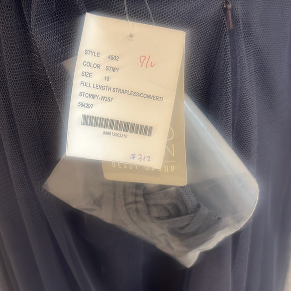 NWT SAMPLE SALE Studio Dessy 4502 Stormy(blue/gray) size 10 sequin net. Pristine - Picture 7 of 8